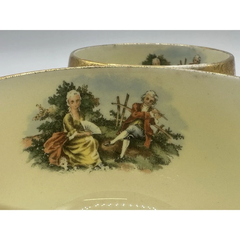 Pair of Sabin Crest-O-Gold Flat Cups‎ Made In USA 22K Gold